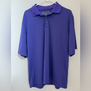 Pebble Beach Purple Striped Performance Polo